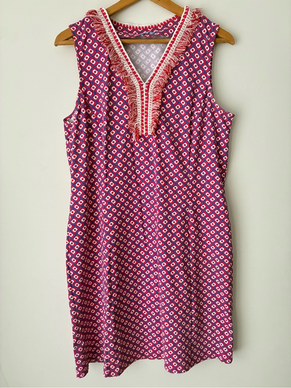 J. McLaughlin Dress Women’s XL Catalina Cloth Lola Fringe Trim Sleeveless